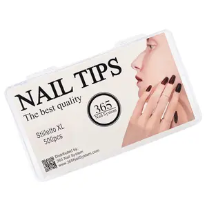 Clear Stiletto XL - Non C-Curve Nail Tips (500pcs)