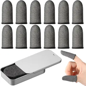12 Pack Gaming Finger Sleeves Mobile Phone  Fiber Thumb Sleeve Finger Touchscreen  0.15 mm Anti- Anti-Slip Gloves Cover for Mobile  Sensitivity -Season Comfort