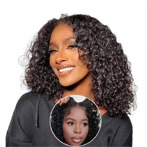 4x4 Glueless HD Wigs Human Hair HD Transparent Glueless Wigs Pre Plucked with Baby Hair 200% Density Afro Kinky Curly Wigs for Black Women Outdoorfun