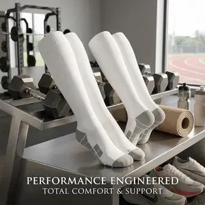 Black and White Soccer Socks 2 Pairs - Team Sports Athletic Football Baseball Long Socks for Youth Boys Kids Men Women, Breathable Cushioned Performance Socks Perfect for Training Matches and Daily Wear, Durable Comfortable Socks for All Ages