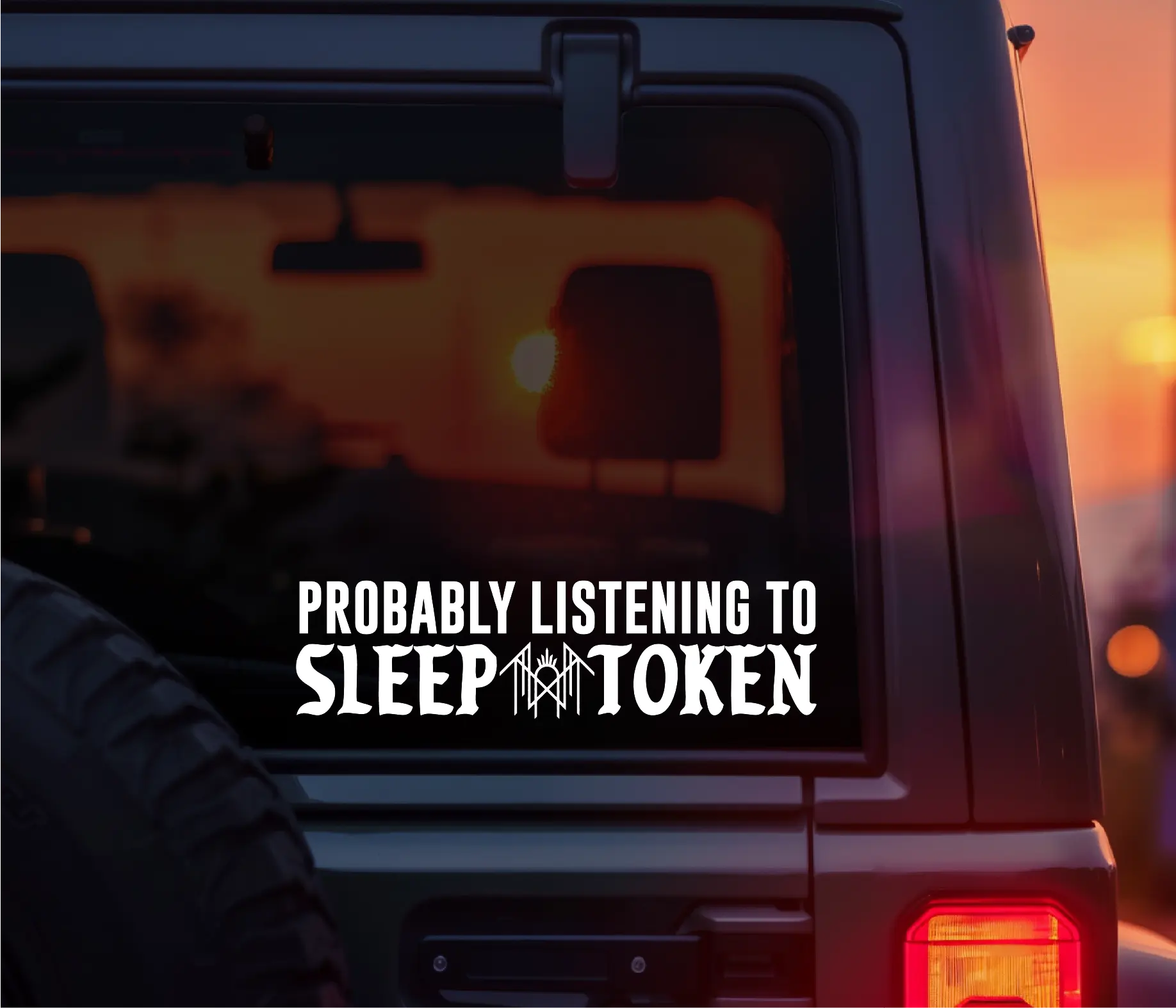 Probably Listening to Sleep Token Vinyl Decal – Aesthetic Waterproof Sticker for Alt Girls, Sleep Token Fans, Vessel Lovers, Emotional Music Addicts, Gothic Car Decal for Laptops, Journals, Water Bottles – Alternative Band Merch Gift
