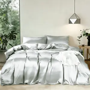 Silk-Like Bedding Set, Soft Polyester Material, Modern Luxury Bedroom Linen Set Includes 1*Duvet Cover Without Comforter Insert and 2* Pillowcases Without Pillow Insert, Suitable for Bedrooms and Guest Rooms
