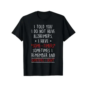 Unisex Plus Size Short-Sleeve Alzheimer's Tee, Funny Forgetfulness Joke Tshirt, Loose-Fit Casual Clothes for Elderly Patients & Caregivers, Sarcastic Loss Design, Machine Washable