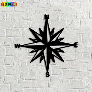 1pc Compass Metal Wall Art,Navigational Compass Statue Mural,Ideal Gift for New Year,Easter,Rust-Resistant Metal Wall Decor Wall Sculptures,Perfect for Living Room Wall & Garden Fence Compass Enthusiasts