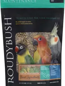 RoudyBush Daily Maintenance Food for Birds - Scientifically Formulated Bird Feed - Bird Food Pellets w/Corn, Wheat, Soy & More - Nutritious & Healthy Feed for Birds (Mini, 8oz)