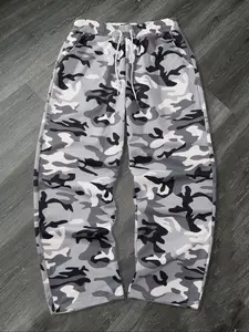 Men's Casual Camo Long Pants, Loose-Fit Drawstring Wide Leg Joggers, All-Season Comfortable Fabric, Perfect for Everyday Wear, Casual Athletic Jogging