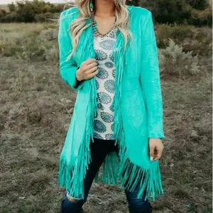 Long Fringe Turquoise Jacket
