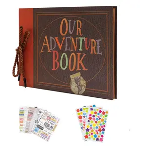 Adventure Book Travel Diary and Scrapbook, Vintage-Style Sticker Album, Perfect Gift for Weddings, Anniversaries and Friends, DIY Memory Keepsake, Gifts for Girlfriend