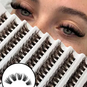 200pcs DIY Eyelash Cluster Of D-Style Curled False Eyelashes, Eyelash Extensions, 60D, With Mixed Lengths 9-16mm, Fluffy And Soft, With Dramatic Overlapping And Cluster-Like Effect, Suitable For Daily Use, Weddings, Dates, Parties