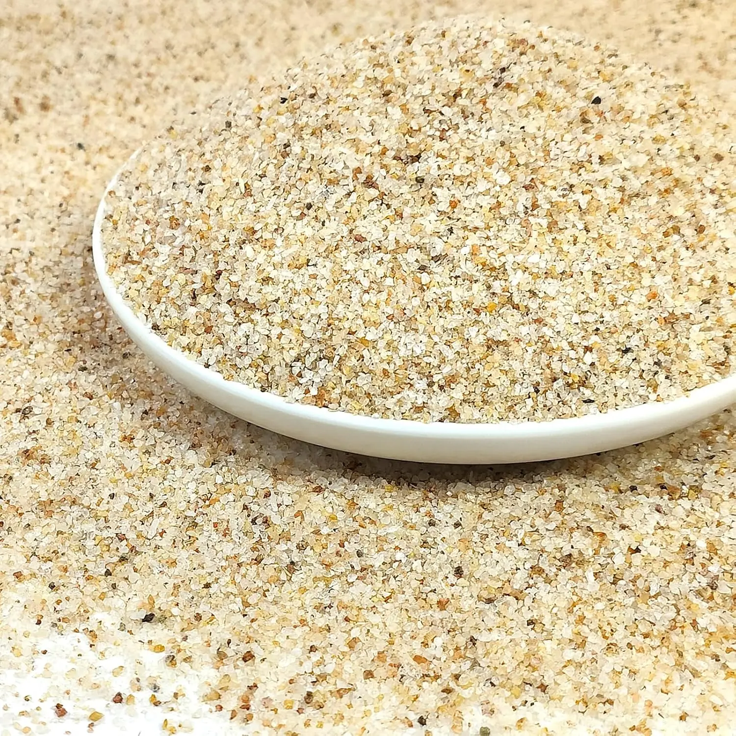 2lbs Beige Aquarium Sand Substrate - Resistant Clouding Aquarium Setup Gravel for Aquascaping, Indoor Greenery, DIY Projects, Bulk Sizes Compatible Pet Fish Tank Decorations