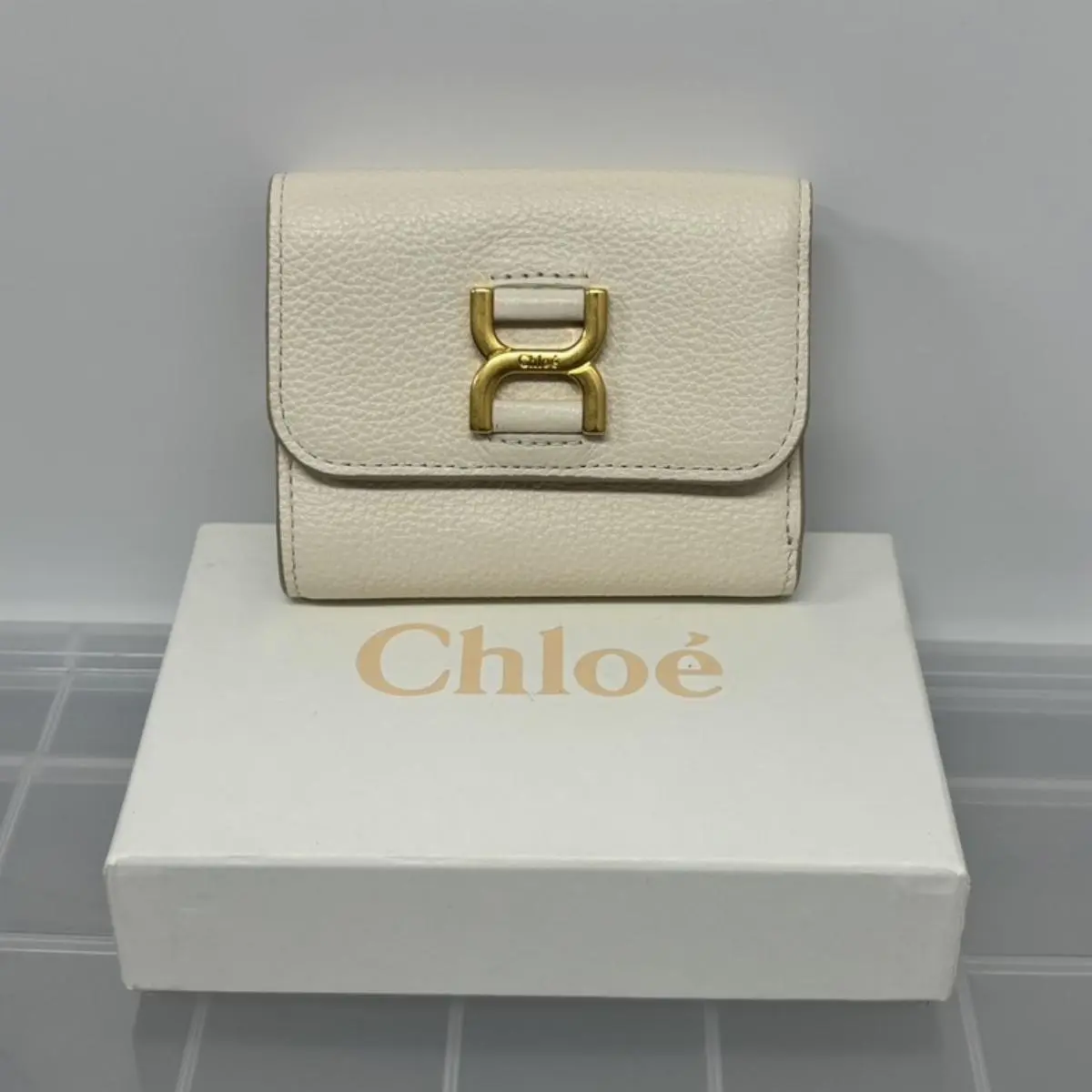 Pre-owned Chloé As Shown Mini Bags Logo Buckle Tri Fold Wallet 6252061