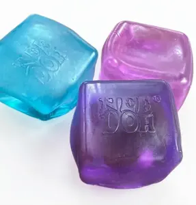 NeeDoh Nice Cube Transparent Purple Sensory Toy - Shape Memory Stress Ball for Kids & Adults
