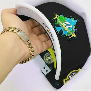 Embroidered Card Game Patch Snapback Cap - Flat Brim, Adjustable Men's/Women's Streetwear Hip Hop Hat for Outdoor Casual Sport Fashion