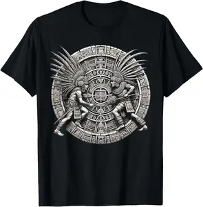 100%cotton Aztec Warrior Mayan Indigenous Mexican Aztec Jaguar T-Shirt