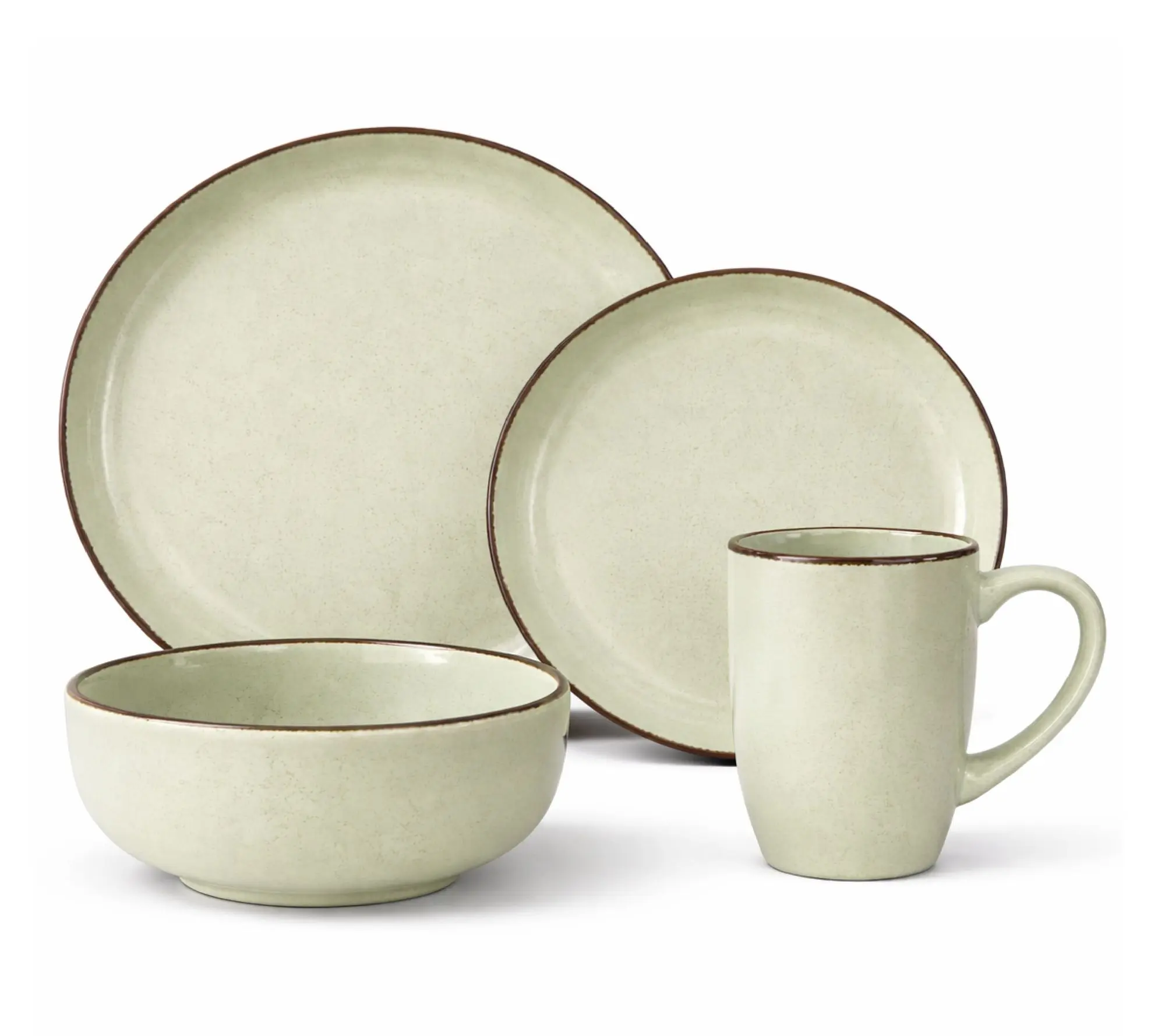 Gusto Buono 16-Piece Sage Green Dinnerware Set