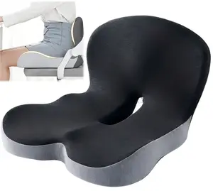 Ergonomic Memory Foam Seat Cushion, Home Festival Party Daily Use Cushion, Non-Slip L-Shaped Integrated Pad, Lumbar Support Pain Relief for Office, Car & Household