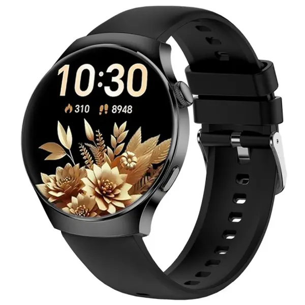 Smartwatch featuinch touchscreen and a stylish strap. Packed with features in sports modes, message dentary reminders, and mfor family, friends, or a significant other. Compatible with both Android and iPhone. Wearable Smartphone
