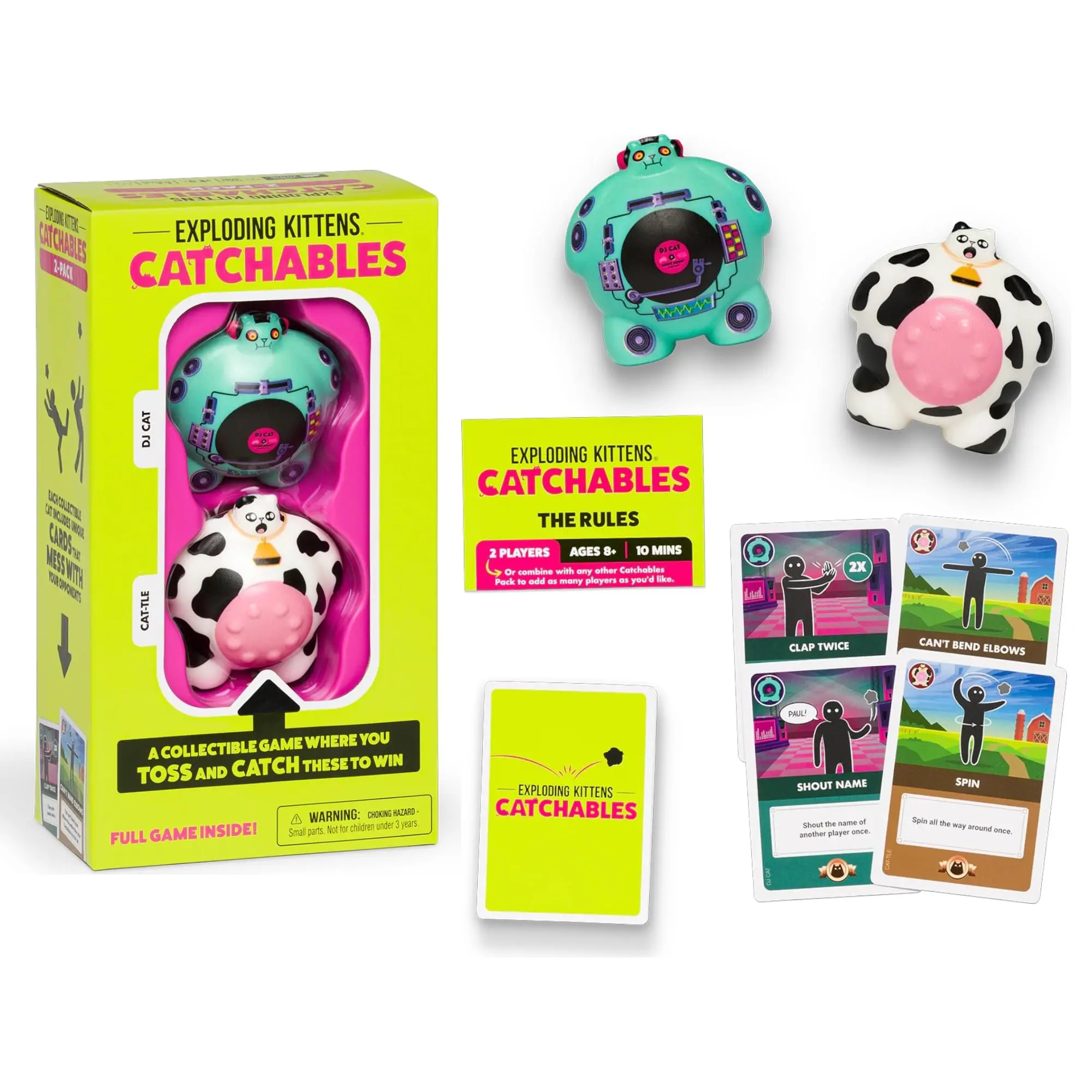Exploding Kittens CATchables Card Game 2-Pack | DJ Cat & Cat-tle