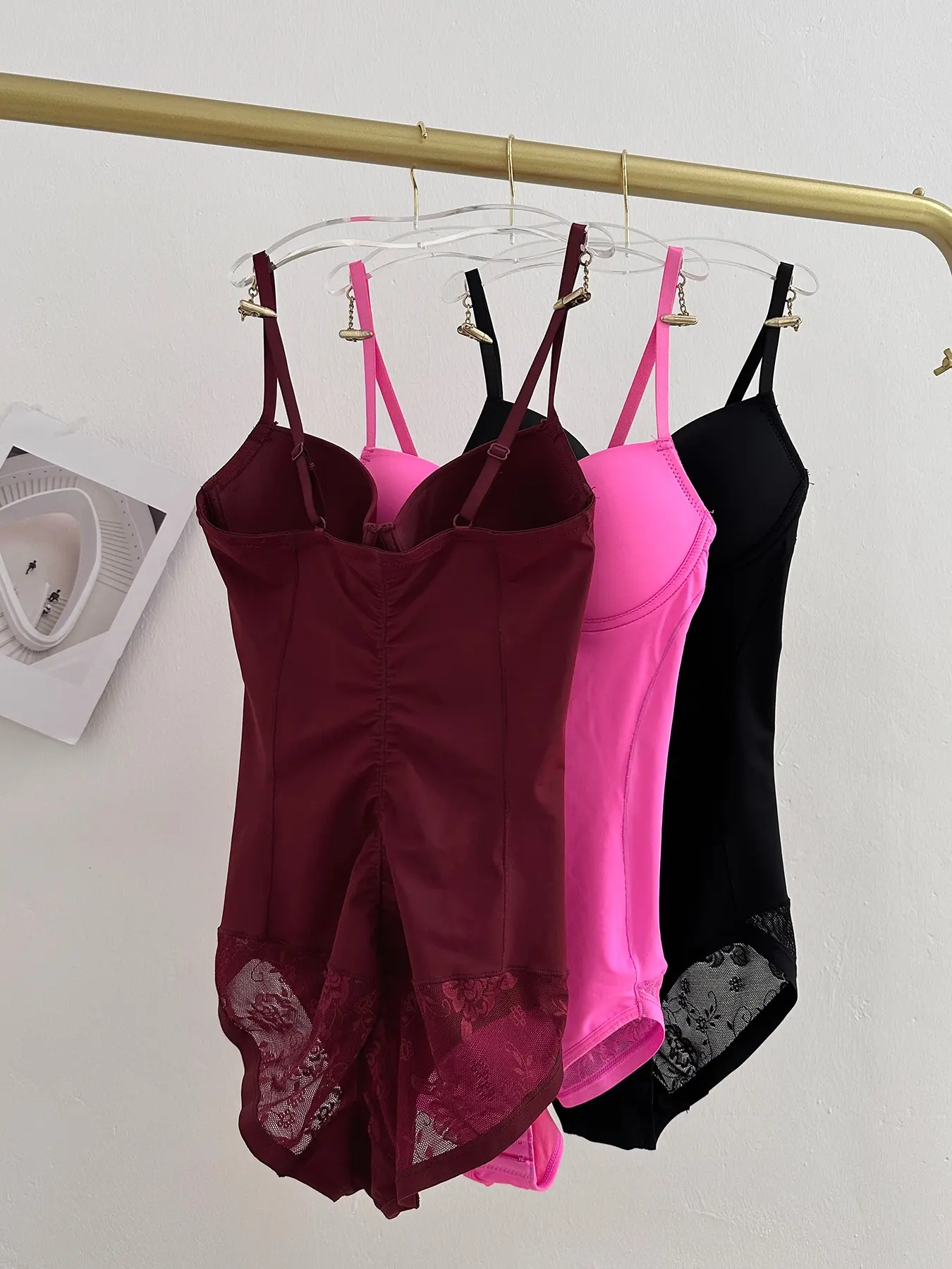 Women's Deep V Patchwork Ruched Slimming Bodysuit Set XS-Xxl