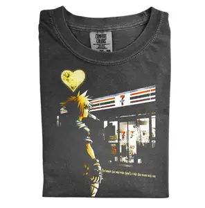 The Vintage Kingdom Hearts Comfort Color Shirt, Sora in Front of 7-Eleven, Anime Character Shirt, Gamer Shirt, Video Game Fan Shirt