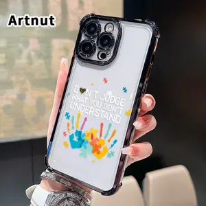 Four Corner Airbag Electroplated Phone Case for iPhone 17 16 Pro Max 15 Plus 14 13 12 11 E Air Puzzle Hand Heart Patterned Anti-Collision Protection Smartphone Cover