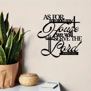 Bible scripture metal wall decoration, as for me and my house, we will serve the Lord metal art, Joshua 24:15 metal art, Christian home decoration, Bible scripture metal decoration, Bible decoration Religious Ornaments Small Crucifix Wall Cross Pendant