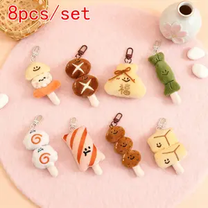 8pcs/Set Creative Oden-Shaped Charms, Cute Versatile Bag & Keychain Decorative Hangers for, Cross-Border E-commerce Item for Fashion Accessories & Gift Business