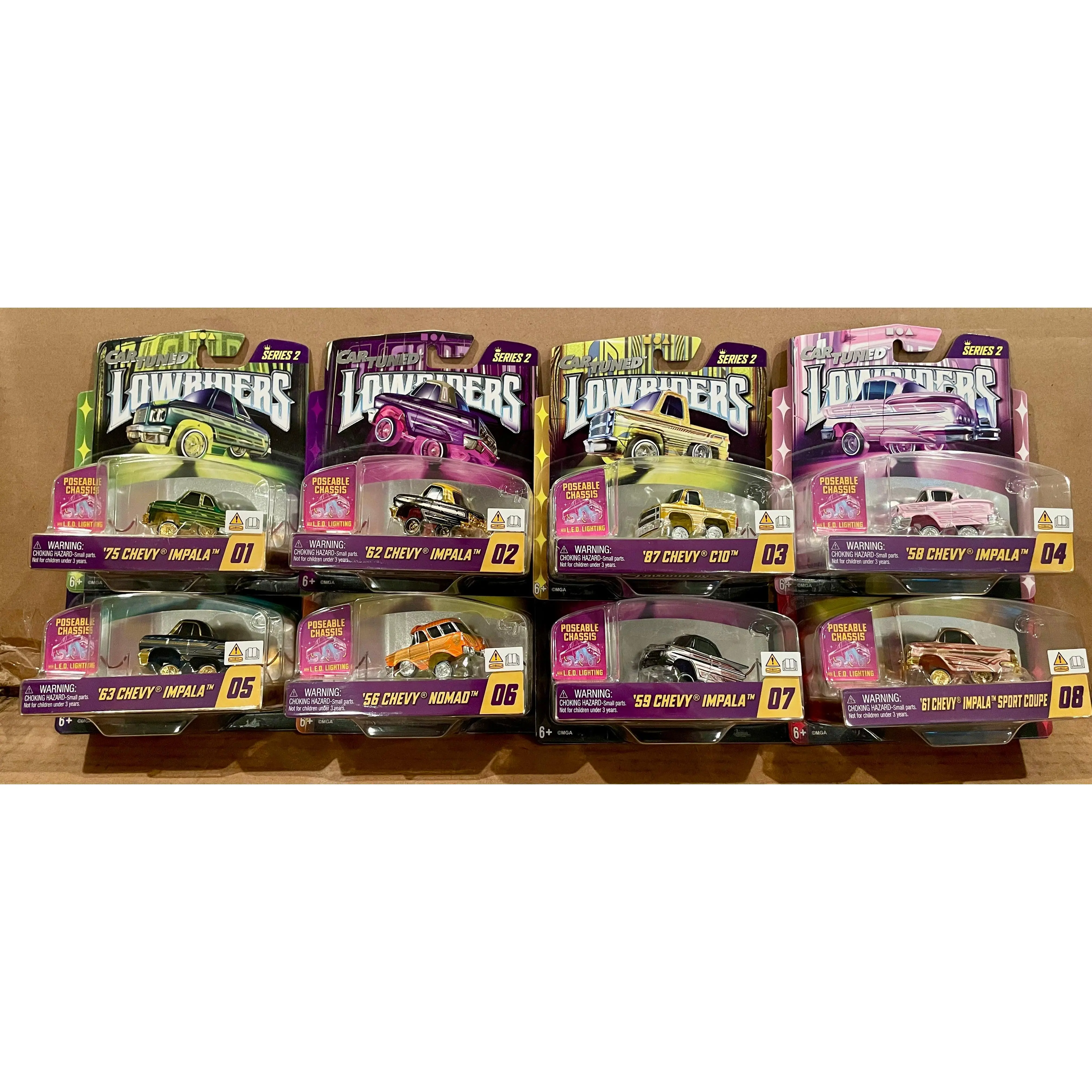 MGA CarTuned 1:64 Lowrider Show Glow Series 2 - Set of 8