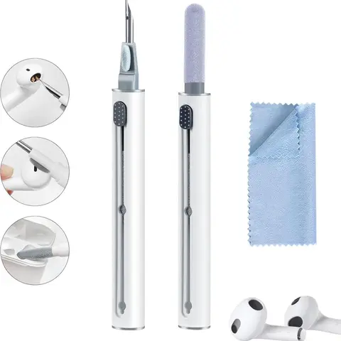 Airpod Cleaner Kit，Earbud Cleaning Kit for Airpods Pro 1 2 3， Multi-Function Cleaning Pen with Soft Brush Flocking Sponge，Suitable for Bluetooth Headset, Charging Box, Mobile Phone, Earbud (1Pcs)