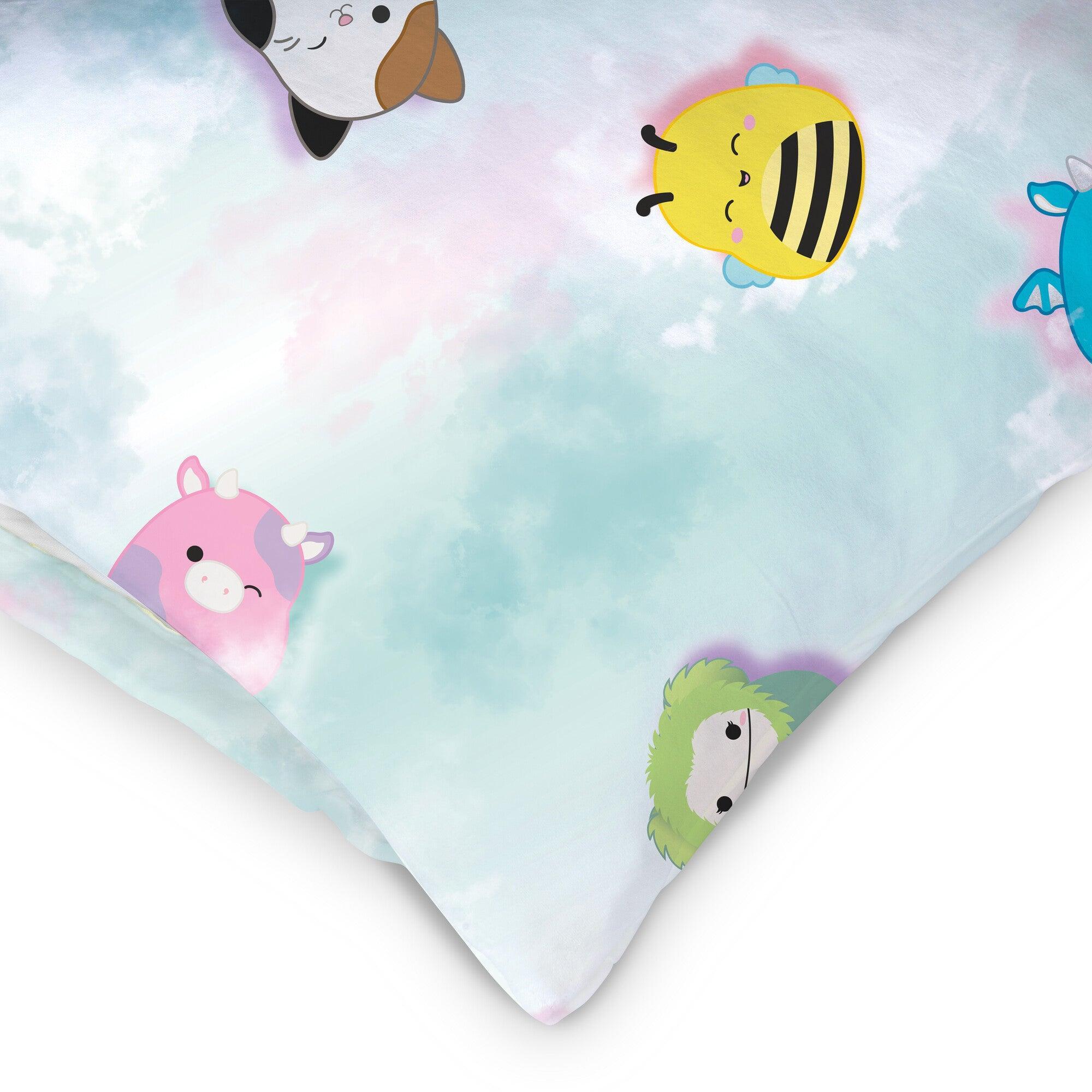SquishPillow Pillowcase 2-Pack, 3 color options, "On Cloud 9” Blue, "Resties Besties" Tan, "Solid Slumber" Gray, StandardSize 250 thread count organic cotton, Soft Skin-Friendly