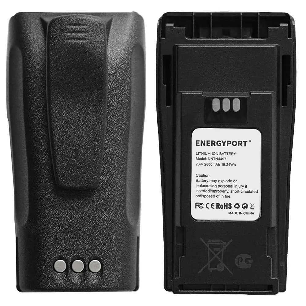 NNTN4497CR NNTN4497DR NNTN4496 7.4V 2600mAh Li-ion Battery for Motorola CP040 CP140 CP150 CP160 CP180 CP200 CP200D CP250 CP380 PR400 EP450 EP450S DEP450 GP3688 GP3188 with Belt Clip