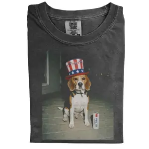 Patriotic Beagle Dog T-Shirt, Vintage 90s Funny Meme Tee, 4th of July Streetwear Graphic, Unisex Fit Design, Gift for Dog Lovers