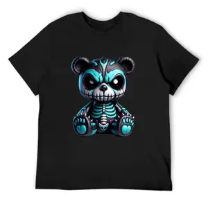 Scare Teddy Bears Print T-shirt Scary Funny Halloween Shirts Short Sleeve Graphic Tee Tops for Men