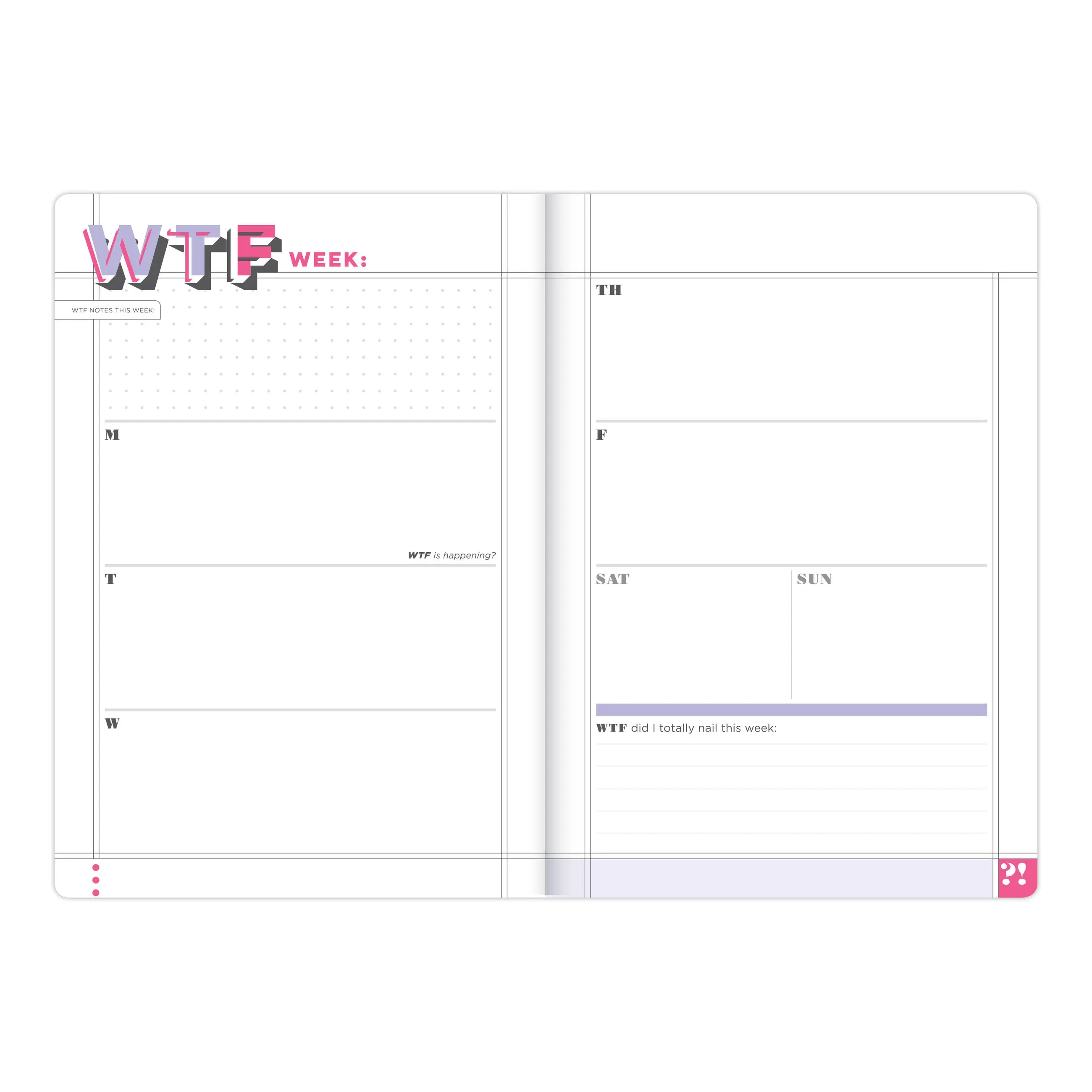 WTF Undated Planner and Weekly Agenda Notebook