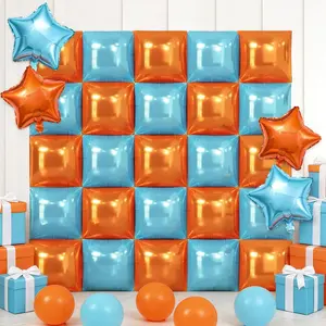 29 Pcs Showgirl Birthday Decor Set 19 Inch Orange & Blue Foil Balloon Arch for Bachelorette Party