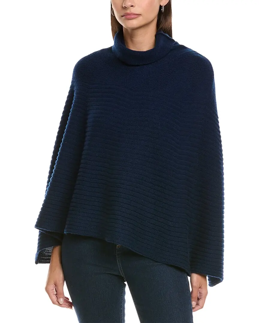 Forte Cashmere Circular Rib Cashmere & Wool-Blend Poncho