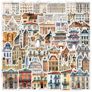 City Series Graffiti Sticker, 50pcs/set Self Adhesive Decorative Stickers, DIY Decals for Water Bottle, Laptop, Phone Case, Scrapbooking, Journal Making, Screen Protector