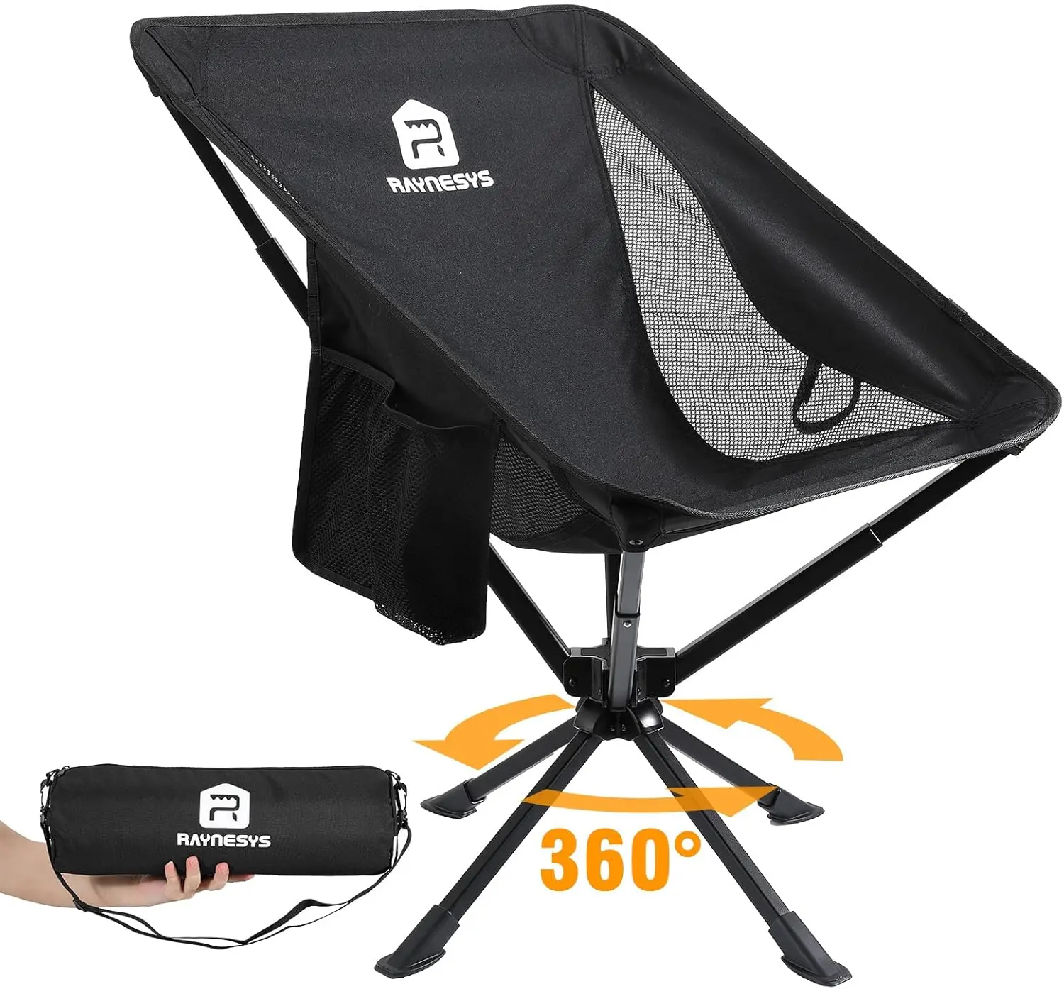 1 Pack Portable Camping Chair, Flexible 360° Rotation, Easy Carry, 8 Seconds Quick Setup Folding Camping Chair, 3.8Lb Lightweight Folding Chairs for Hiking, Beach, Sporting, Travel