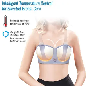 Electric Bust Massager Bra with 3 Massage Modes & Intelligent Temperature Control for Elevated Breast Care 45°C Heat Therapy Daily