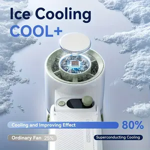 High-Speed Ice-Cool Handheld Fan, 199 Adjustable Levels, USB Rechargeable 6000mah, Turbine Fan, Silent Strong, Portable Neck Strap, Outdoor & Home Use