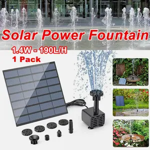 Solar Fountain Submersible Floating Water Pump Bird Bath Pond Garden Decor with Natural Design and Versatile Water Source