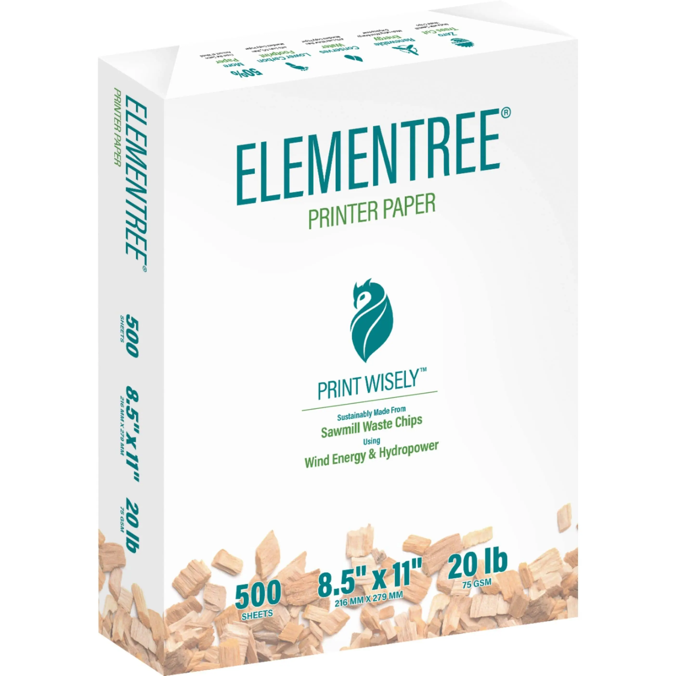 Sustainable Printer Paper For Everyday Printing and Copying, 8.5 x 11 20lb 75gsm 500 Sheets Per Ream