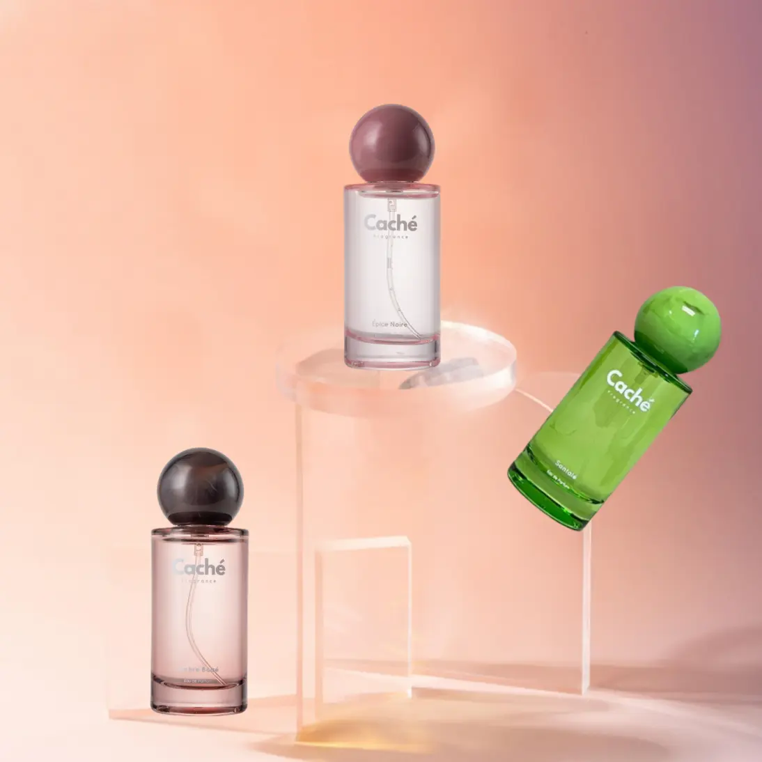 Caché Fragrance | Épice Noire + Amber Boisé + Santalé | Year-Round Wear | Eau De Parfum (3 x 1.7oz / 50ml)