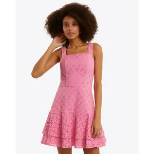 Ashland Sleeveless Mini Dress in Eyelet
