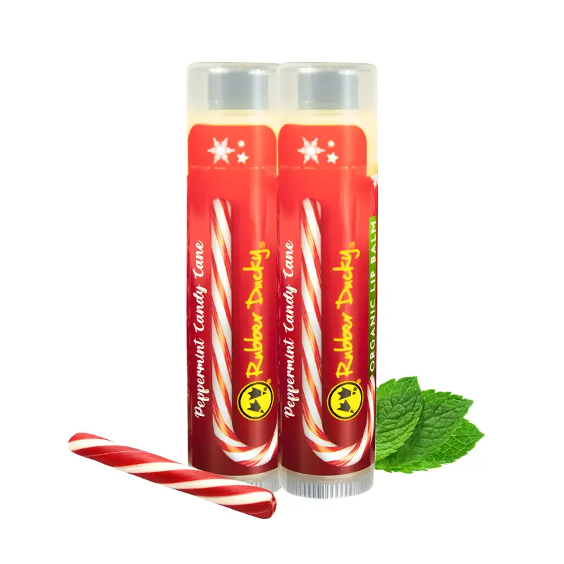 Rubber Ducky Carefree Natural Organic Lip Balm Christmas Peppermint Flavor Moisturizing Clear Invisible Long Lasting Hydration Essential Minty Fresh Coconut Hydrating
