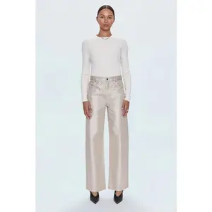 Pistola Tate Bowed Wide Leg Jean in Champagnee Luster