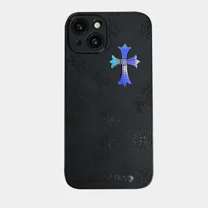 Gradient-colored cross-stitch leather shockproof phone case, suitable for Phone 17 16, 15, 14, 13, 12, and 11 Pro Max, is a high-end, fashionable phone case suitable for both men and women.Iphone17procases/16pluscase/14case/15promaxcase