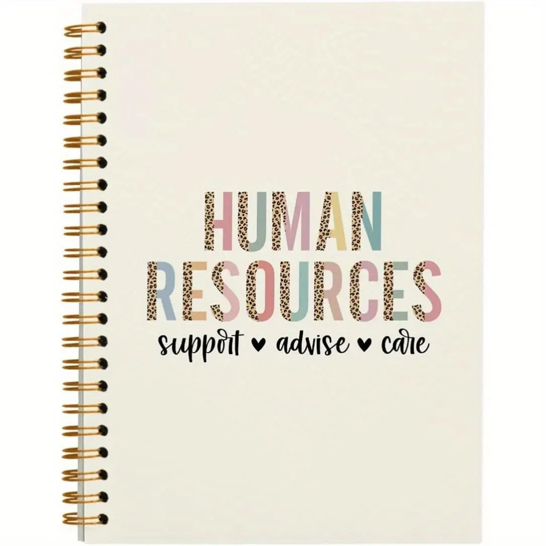 Human Resources Themed Spiral Bound Notebook, 1 Set Human Resources Inspirational Journal, Thank You Gift for HR Manager Director, Retirement Gift for Coworker Friend, Office, Binding, Support, Advice