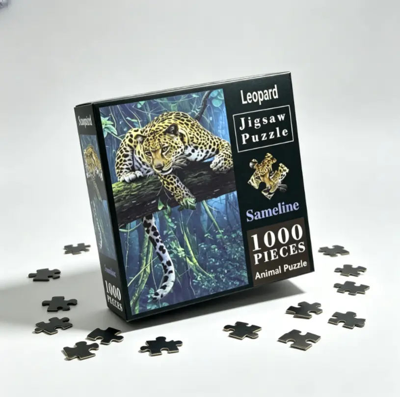 Sameline Leopard Jigsaw Puzzle 1000 Pieces, Jungle Animal Puzzle for Adults, Art Wall Decor Puzzle Gift
