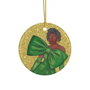 gift wrapped beauty ceramic ornament